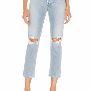 Riley High Rise Straight Crop in Clear Skies. Size 27